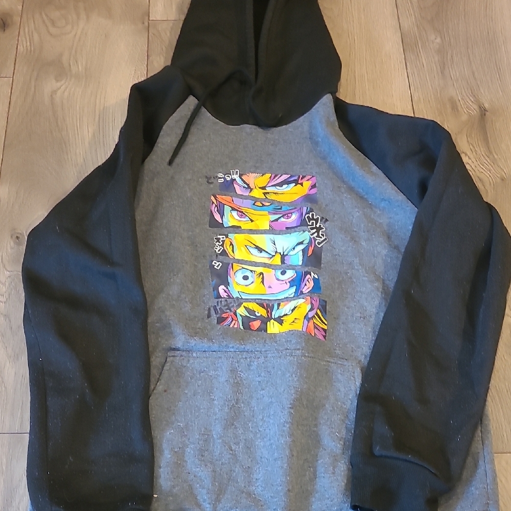 Graphic Black and Gray Hoodie